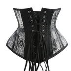 Lace Mesh Underbust Corset | Steel Boned | Gothic Victorian | Waist Trainer