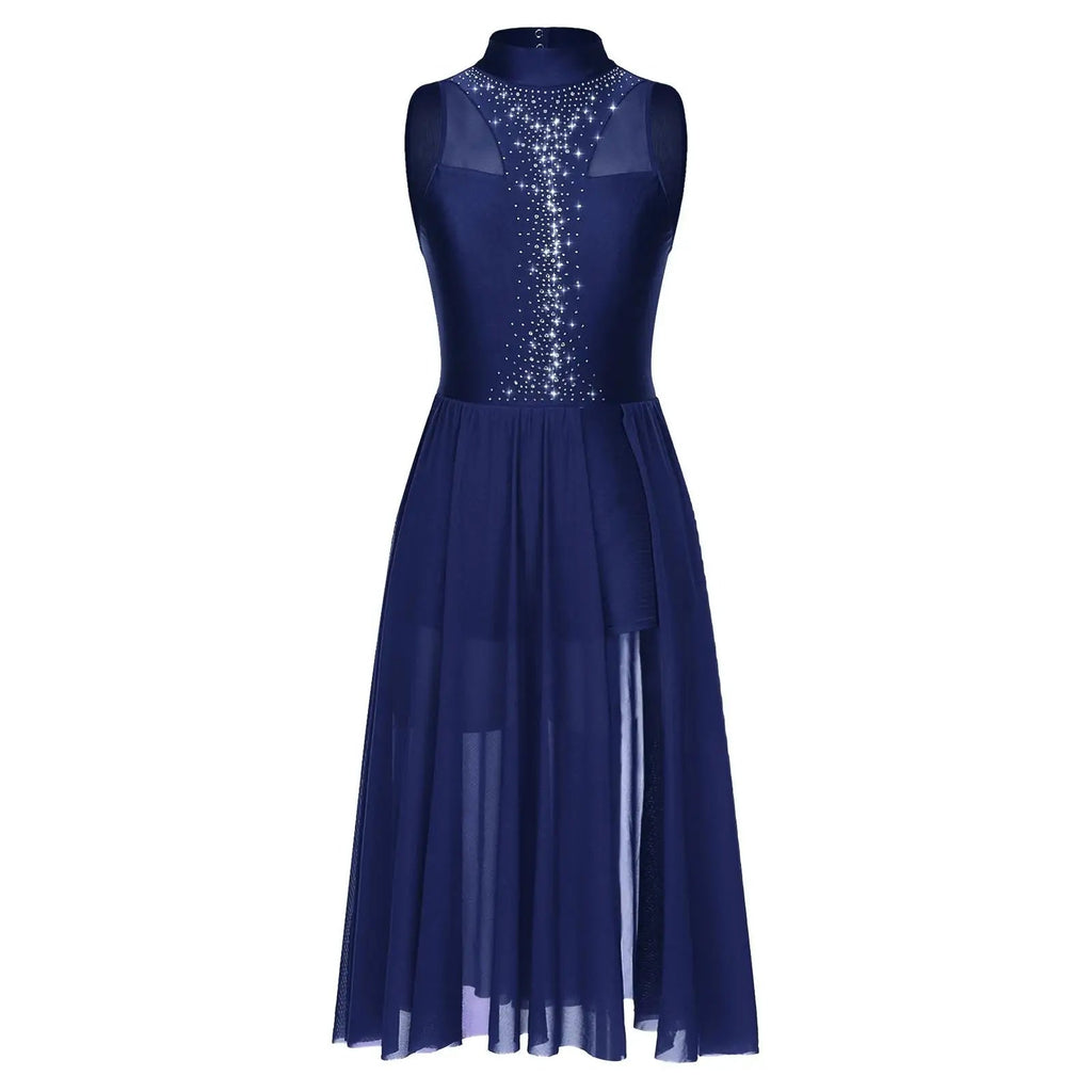 Rhinestone Lyrical Dress | Keyhole Back | Figure Skating