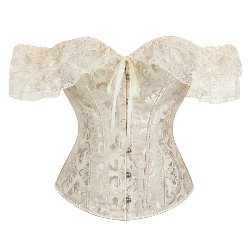 Overbust Corset | Ruffled Off-Shoulder | Victorian Gothic