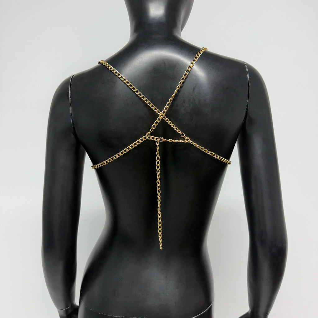 Pearl Tassel Chain Halter Crop Top