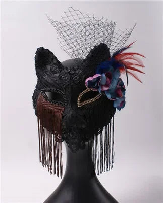 Venetian Cat Mask | Lace & Veil | 16 Styles