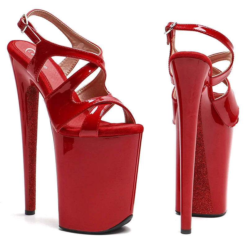 Patent Platform Pole Dance Sandals – 9-Inch High Heel Stage Shoes