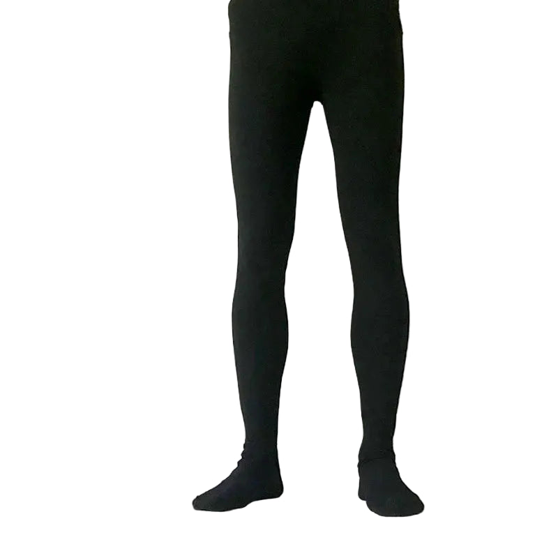 Men's Ballet Tights | Full-Length Footed Leggings | Black & White | S–XXXL