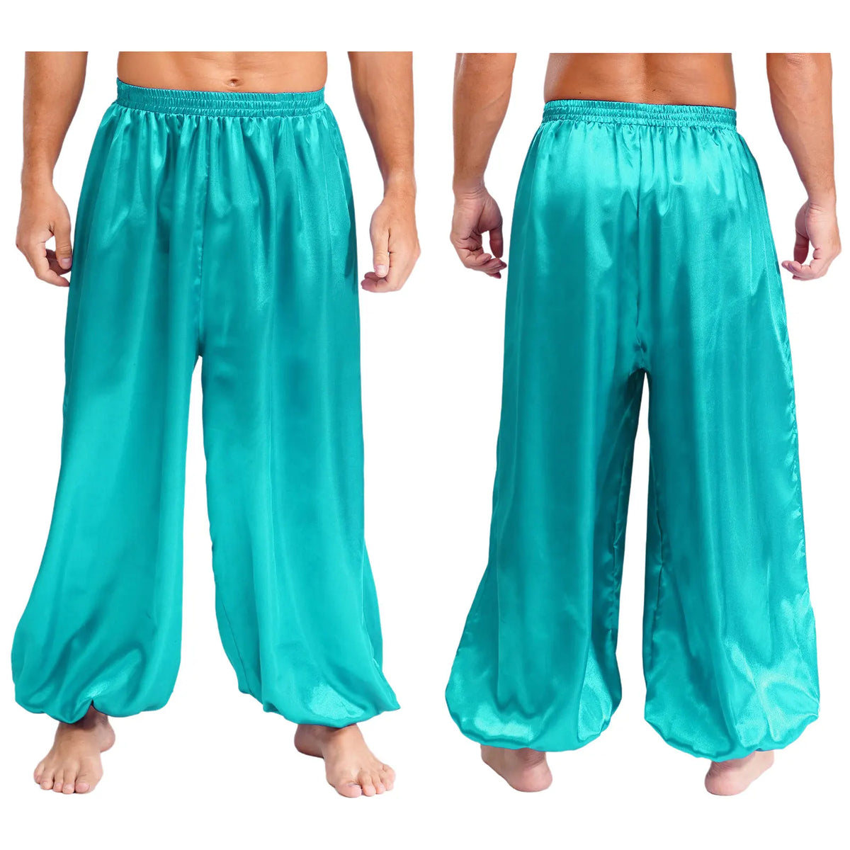 Men's Satin Dance Pants | Elastic Waist | Flowy Fit