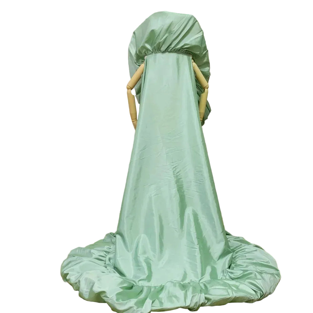 Ruffled Taffeta Cape | Drag Pageant Cloak | High Collar | 230cm