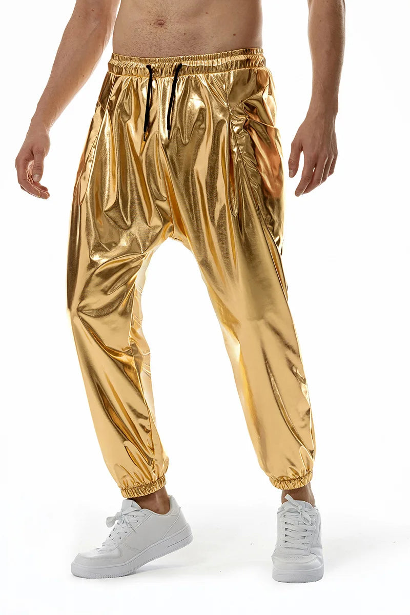 Men's Metallic Joggers | Gold & Silver