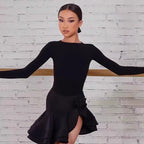 Girls Latin Dance Costume | Backless Bodysuit & Skirt