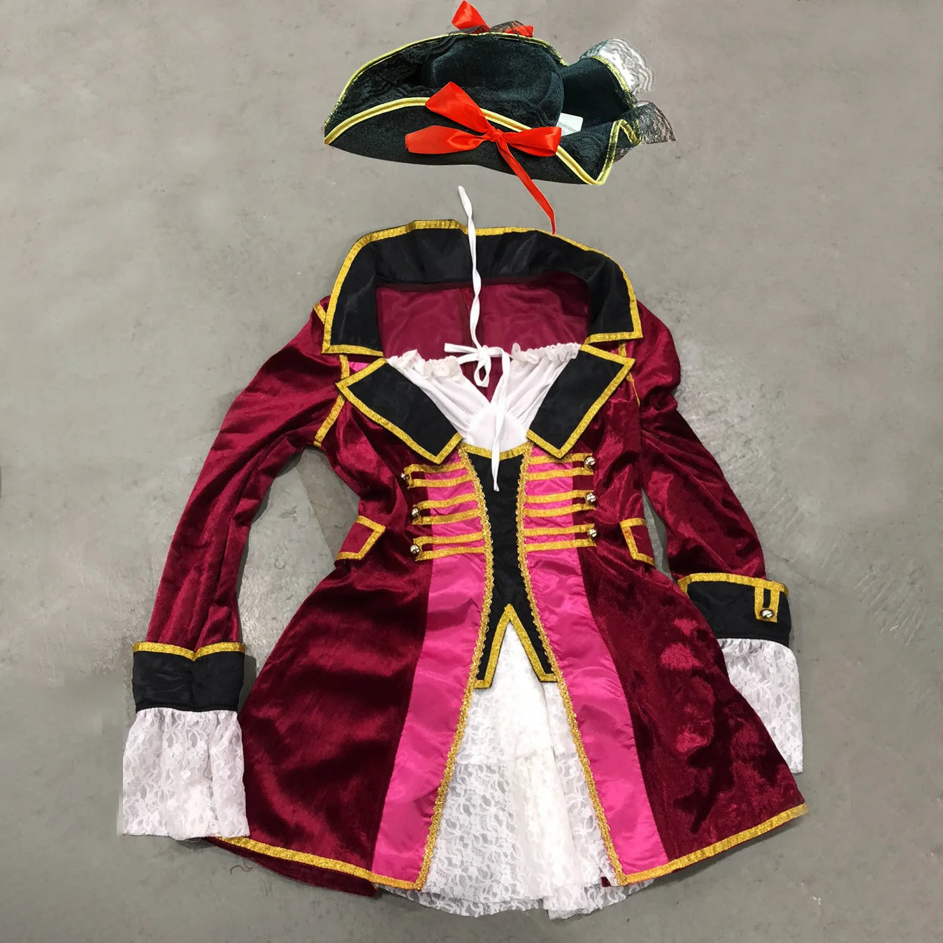 Sexy Pirate Captain Costume | Medieval Velvet Dress | S–XL