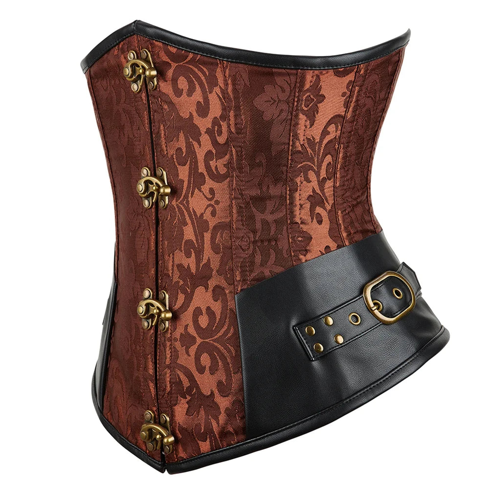 Steampunk Underbust Corset | Jacquard Lace-Up | 6 Colors | S-2XL