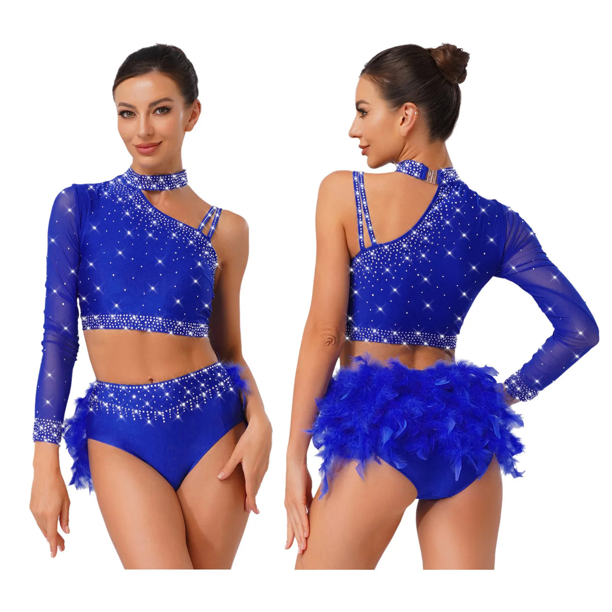 Latin Dance Set | Rhinestones & Faux Feathers