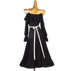 Black Off-Shoulder Ballroom Dress | White Sash | XXS-XXL