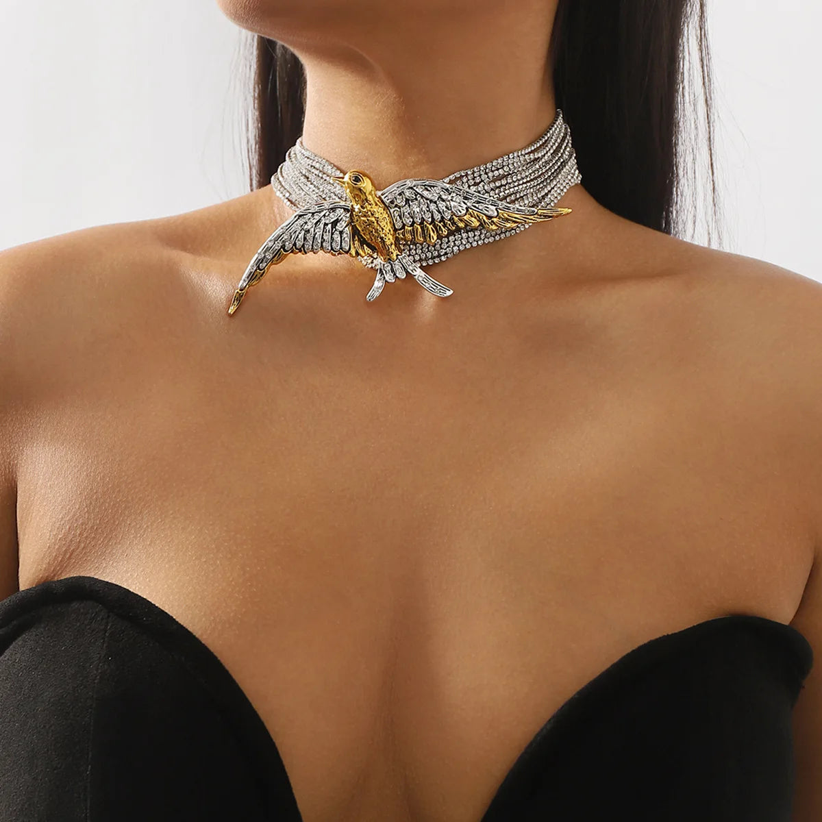 Rhinestone Choker | Swallow Wings