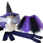 Witch Costume Set | Tutu Skirt, Hat, Stockings & Arm Warmers