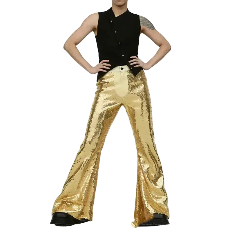 Men’s Sequin Pants | Flared Bell-Bottoms