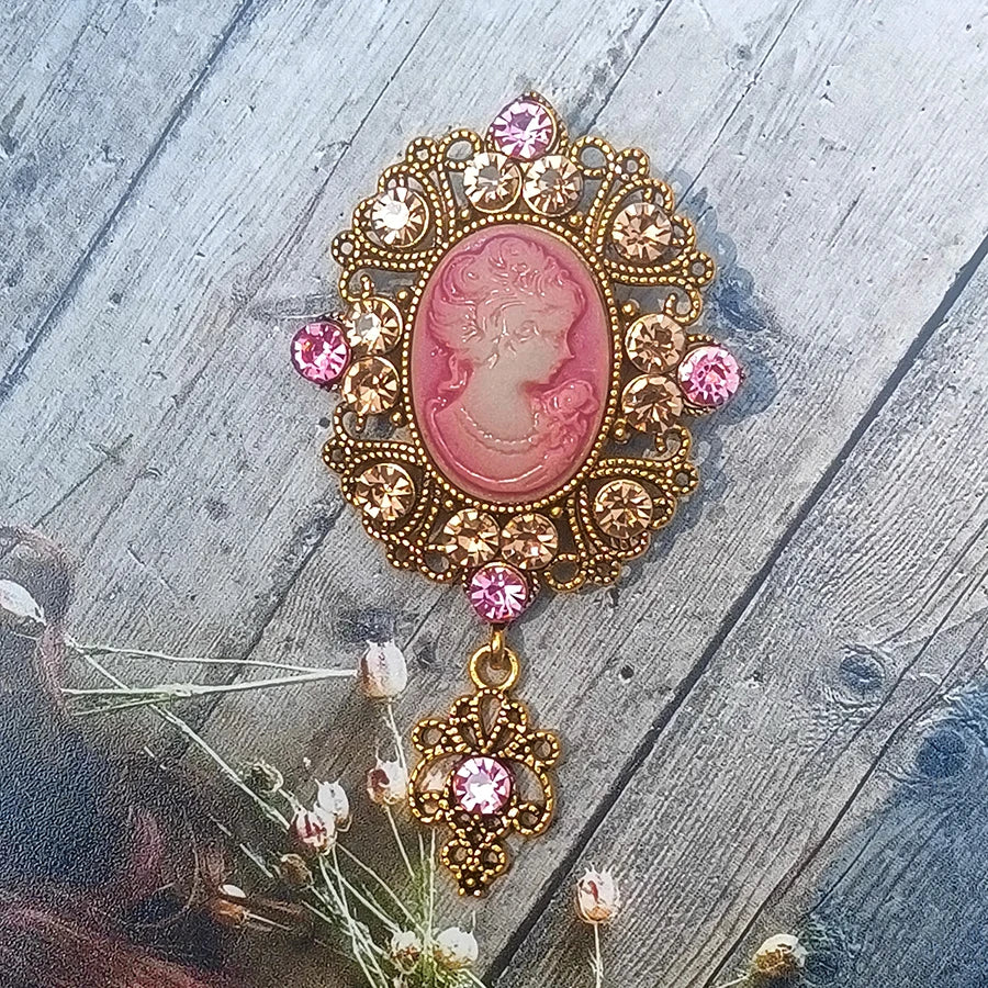 Victorian Cameo Portrait Brooch | Antique Gold & Silver | Vintage Pin