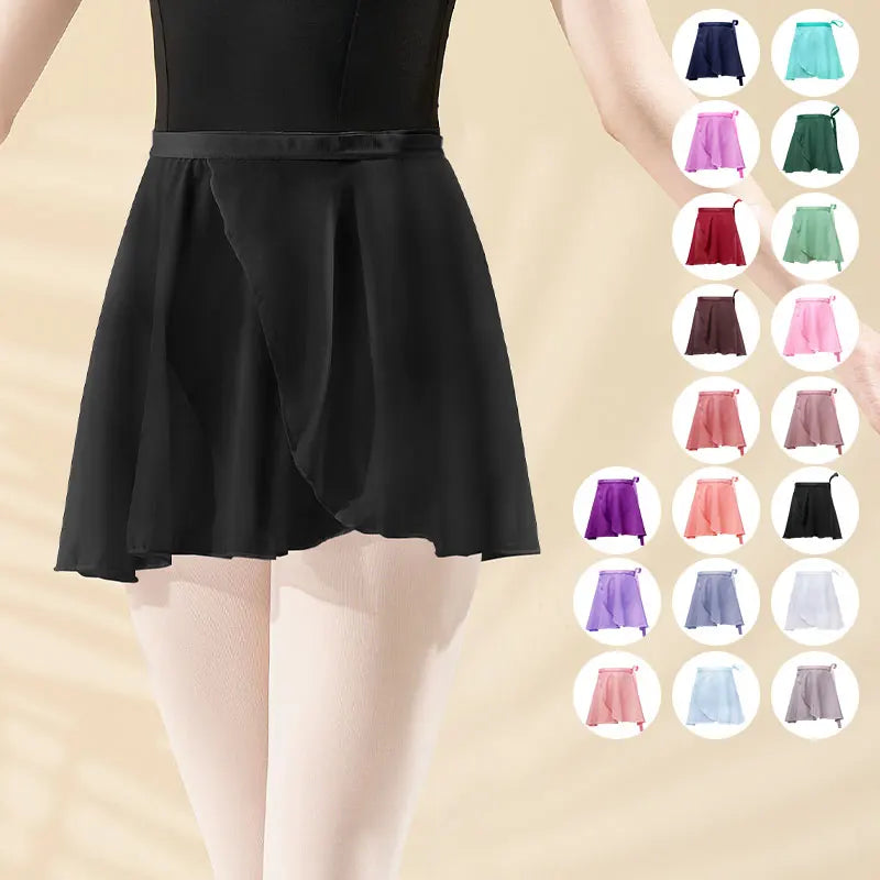 Chiffon Tie-Up Ballet Wrap Skirt | 18 Colors | S–XL