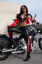 Red Patchwork Boots | Thigh-High | 10 cm Heel