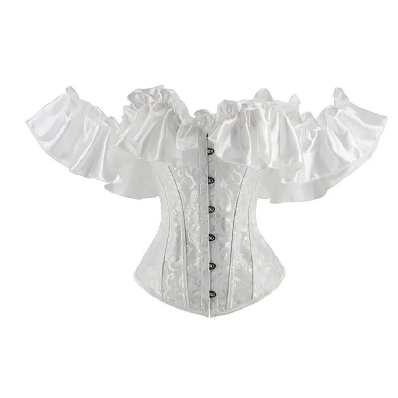 Overbust Corset | Ruffled Off-Shoulder | Victorian Gothic