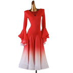 Ombre Ballroom Dress | Lace-Up Back | Bell Sleeves | 3 Colors