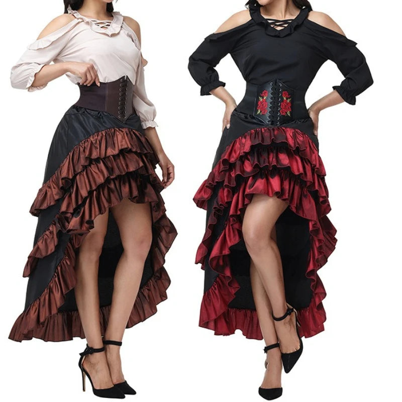 Pirate Buccaneer Costume | Hi-Low Skirt & Top Set