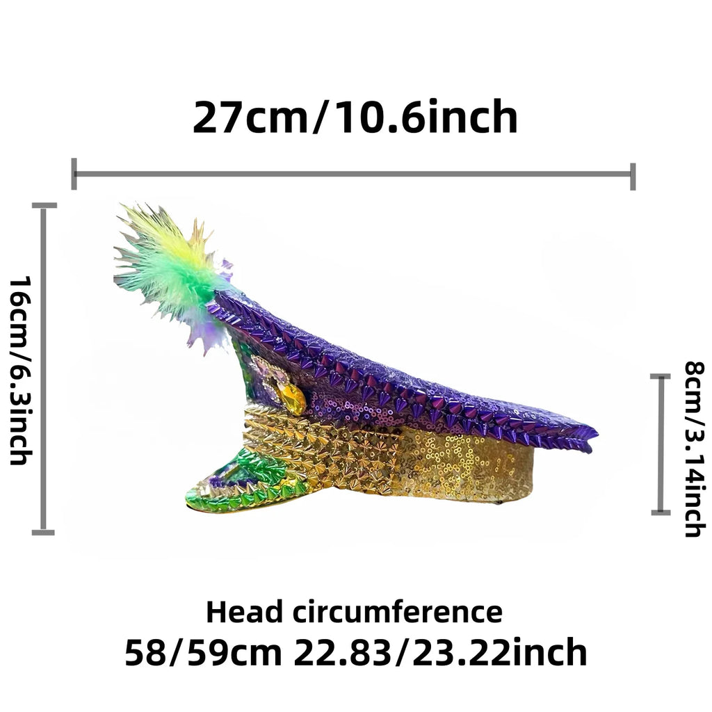 Embellished Mardi Glam Performance Hat