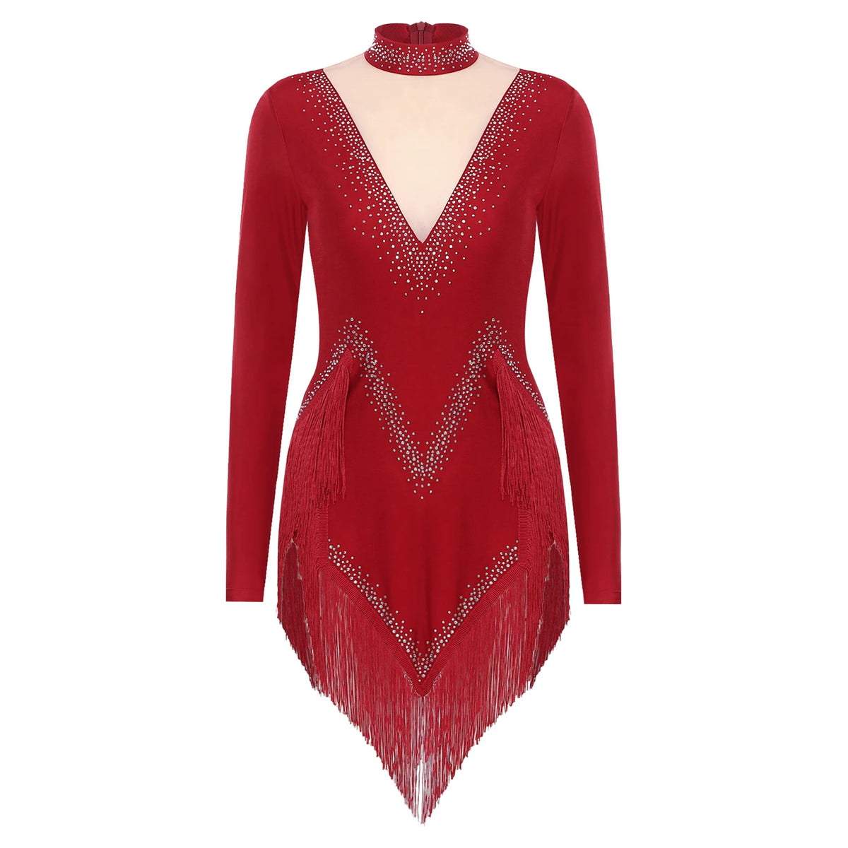 Starlight Rhinestone Tassel Latin Dance Dress