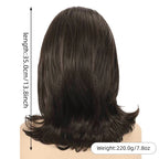 Vintage Short Wavy Wig | Flat Bangs | 14 Inch