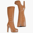 Platform Knee-High Boots — High Heel Zipper Boots for Performers