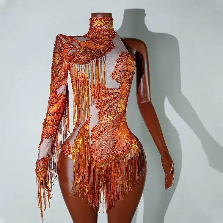 Luxe Rhythm Fringe & Rhinestone Performance Set — Multi‑Color Variants (One Size Fits S–XL)