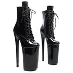 Patent Platform Ankle Boots – 9-Inch Pole Dance Heels, Black