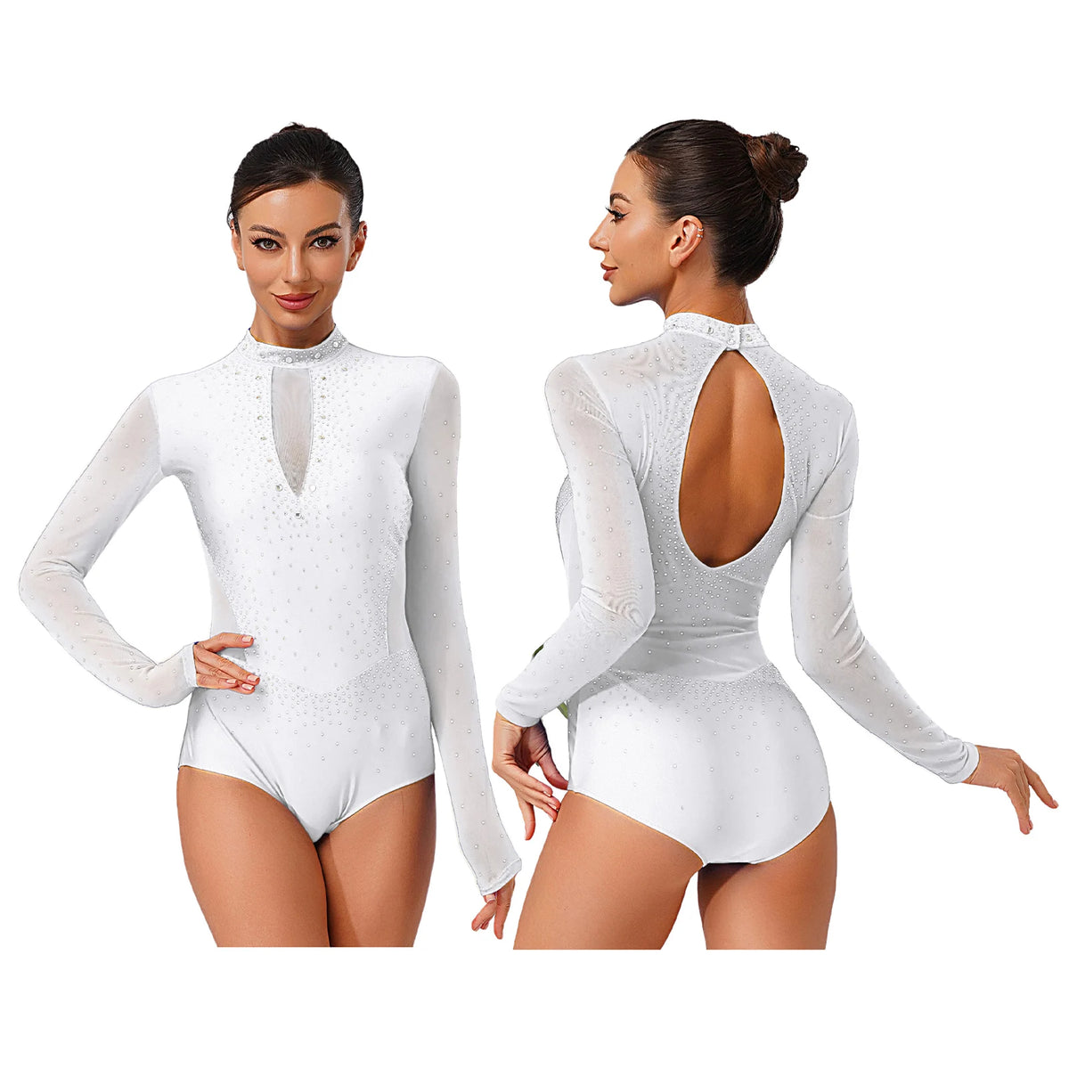 Prism Rhinestone Mesh Performance Bodysuit