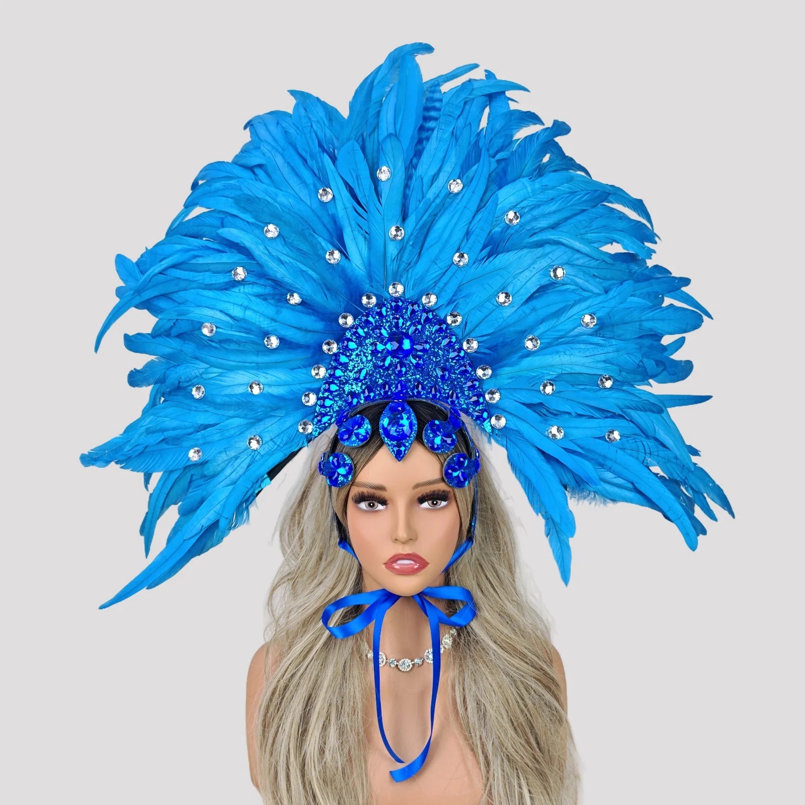 Feather Headdress Performance Headpiece - Showgirl Carnival Costume Accessory