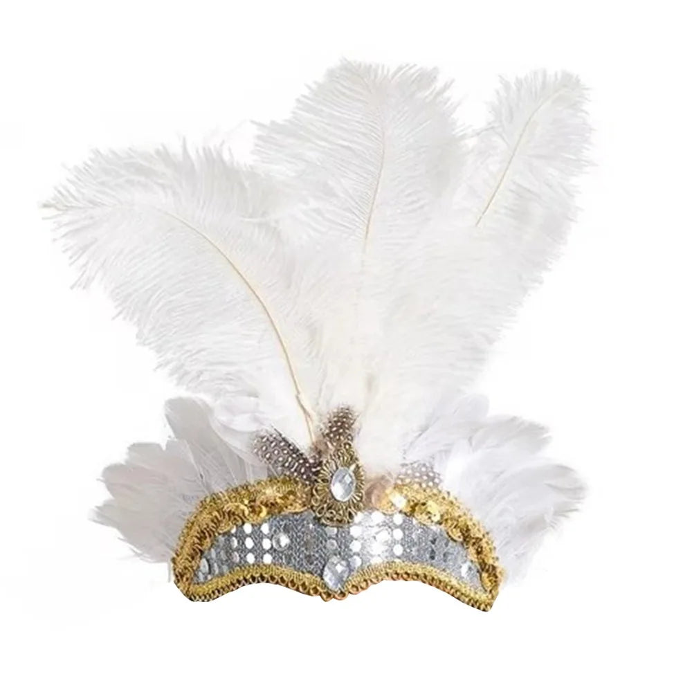 Showgirl Headpiece | Feather Fan Crown