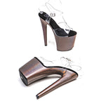 20cm Clear Platform Pole Dance Sandals - 8 Inch High Heels