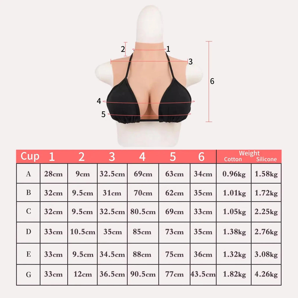 Wearable Silicone Breast Forms | Halter Strap | C–G Cup