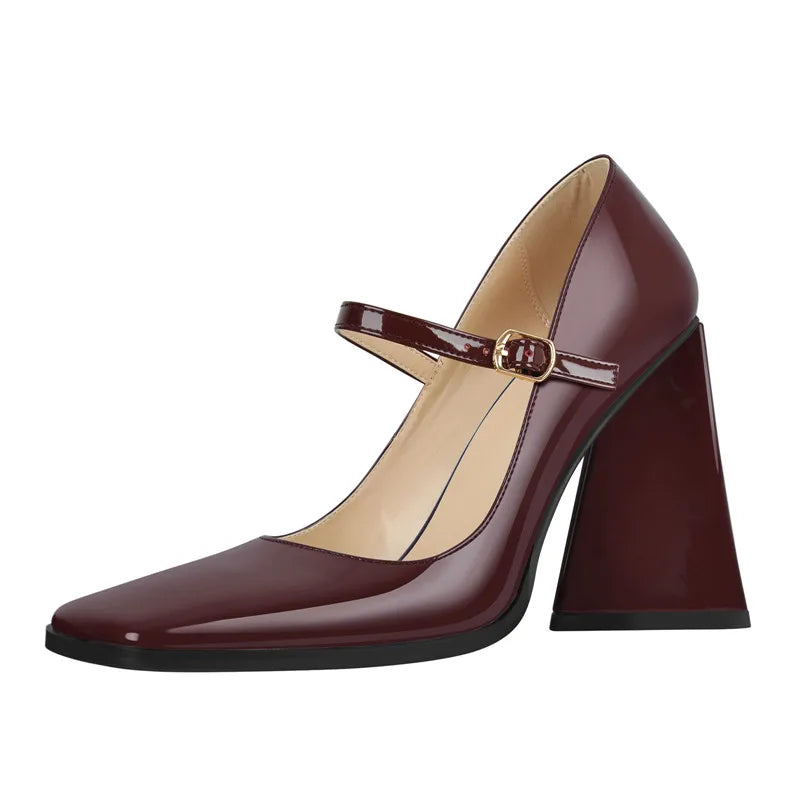 Mary Jane Pump | Square Toe | Chunky Heel
