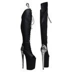 9-Inch Matte Platform Thigh-High Boots - Over the Knee Boots