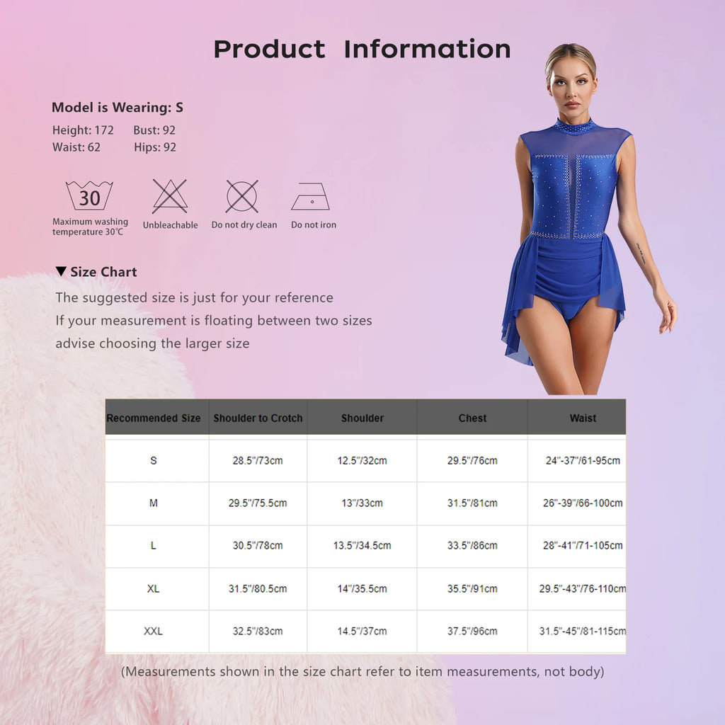 Lyrical Dance Dress | Rhinestone Mesh Skirt