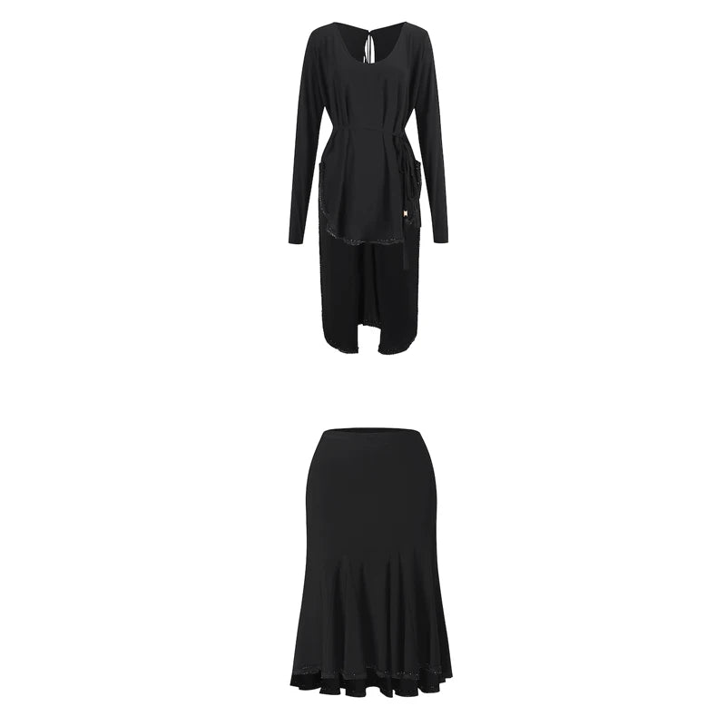 Latin Dance Dress | Rhinestone Costume Set