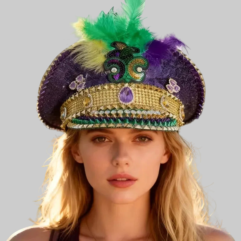 Embellished Mardi Glam Performance Hat