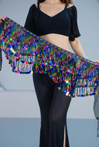 Sequin Fringe Hip Scarf | Belly Dance Belt