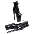 Patent Platform Ankle Boots – 9-Inch Pole Dance Heels, Black