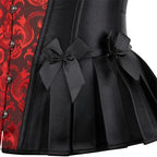 Brocade Overbust Corset | Peplum Ruffle | Steampunk & Burlesque | XS–7XL