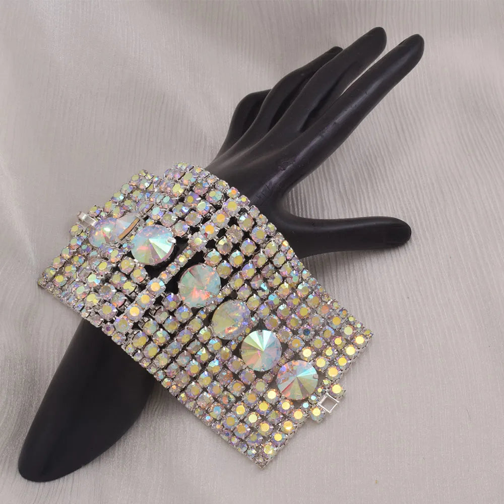 Crystal Rhinestone Cuff | Wide Bangle | Stage & Bridal