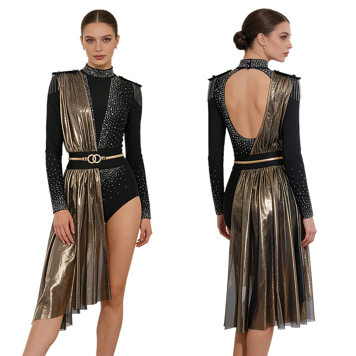 Women's Rhinestone Mesh Unitard | Multiple Styles | 20 Designs | S–3XL