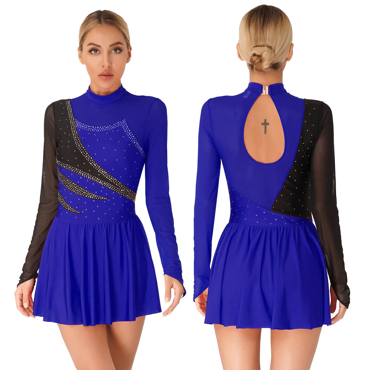 Aurora Rhinestone Lyrical Dance Leotard Dress