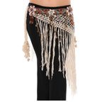 Tribal Belly Dance Hip Belt | Crochet, Shells & Coin Fringe