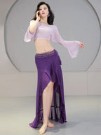 Flare Sleeve Belly Dance Set | Mesh Top & Slit Skirt