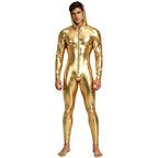 Men’s Metallic Jumpsuit | Hooded Zip-Front