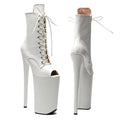 10-Inch Patent Open-Toe Ankle Boots